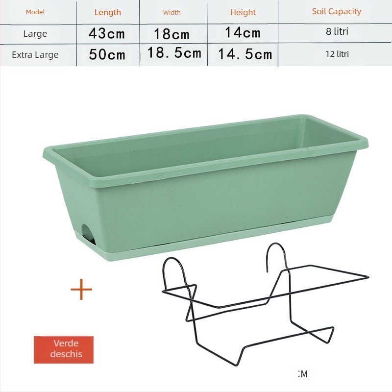 Ghiveci dreptunghiular din rășină, turnat prin injecție, rezistent la coroziune și durabil, potrivit pentru montare pe perete, birou sau podea, stil pastoral