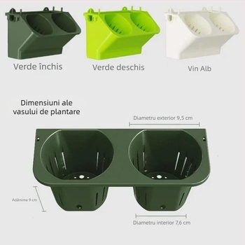 Ghiveci de perete, din plastic, autoirigare, hidroponic, verdeață verticală