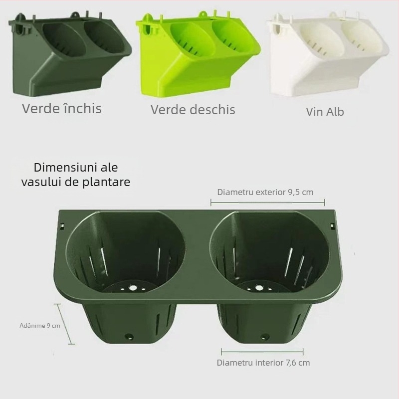 Ghiveci de perete, din plastic, autoirigare, hidroponic, verdeață verticală