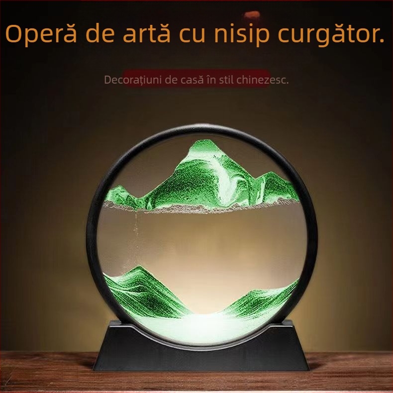 Lampă decorativă cu clepsidră din nisip, bază din sticlă, stil modern minimalist, modelul 005, pentru interior, tensiune ≤36V