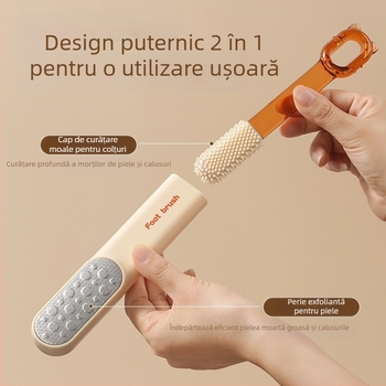 Instrument de șlefuire a pielii de pe tălpi și călcâi – Perie de curățare a picioarelor, multifuncțională (Materiale: ABS, PC, oțel inoxidabil 430, TPR; Formă piatră ponce: ovală; Brand: Xingyang)