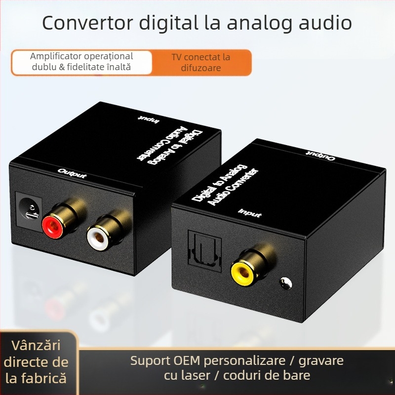 Convertor Digital-Analog cu intrări optice și coaxiale și ieșire stereo de 3,5 mm (HC-01DA)