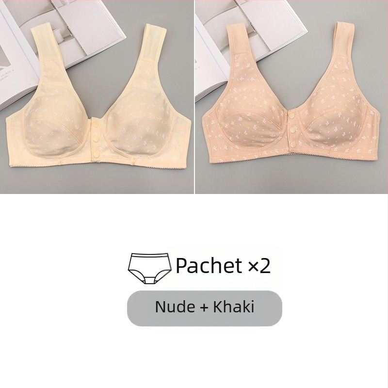 Sutien din bumbac, cupe 3/4, închidere frontală, spate frumos, push-up