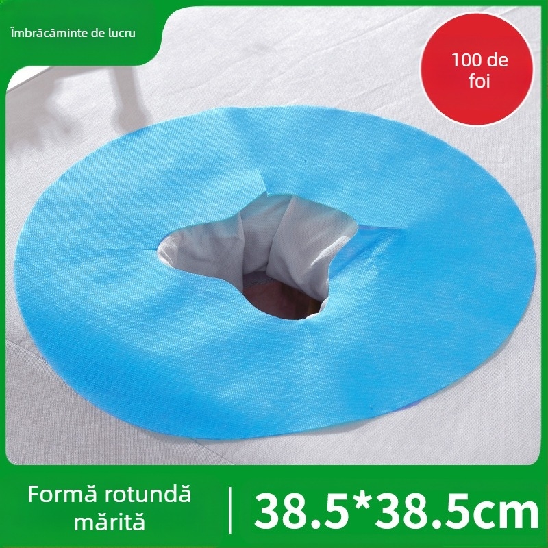 Prosop facial de unică folosință, rotund, din material nețesut, pentru saloane de înfrumusețare, gros, impermeabil și rezistent la ulei, covoraș pentru masa de masaj