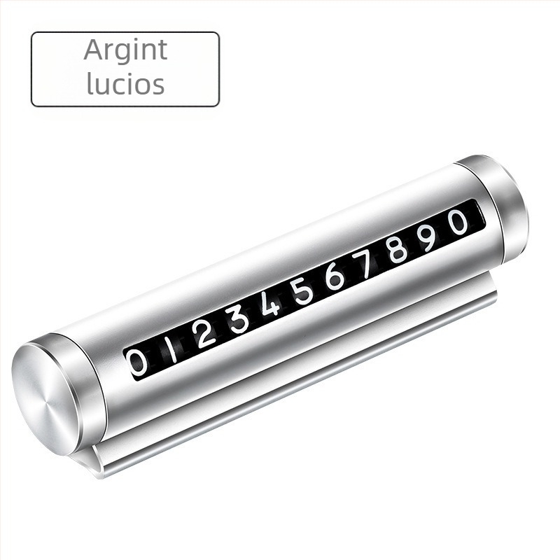 Plăcuță temporară de parcare de Songtuo cu rolă metalică ascunsă, model T2, construcție metalică, logo imprimat, personalizare disponibilă.