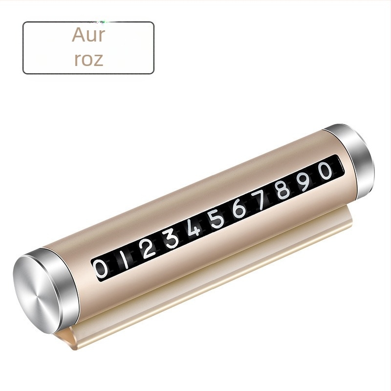 Plăcuță temporară de parcare de Songtuo cu rolă metalică ascunsă, model T2, construcție metalică, logo imprimat, personalizare disponibilă.