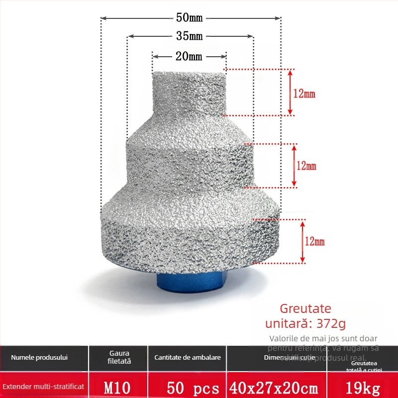 Melton DCK07 Reamer conic multi-strat, brazing, pentru plăci din piatră și marmură