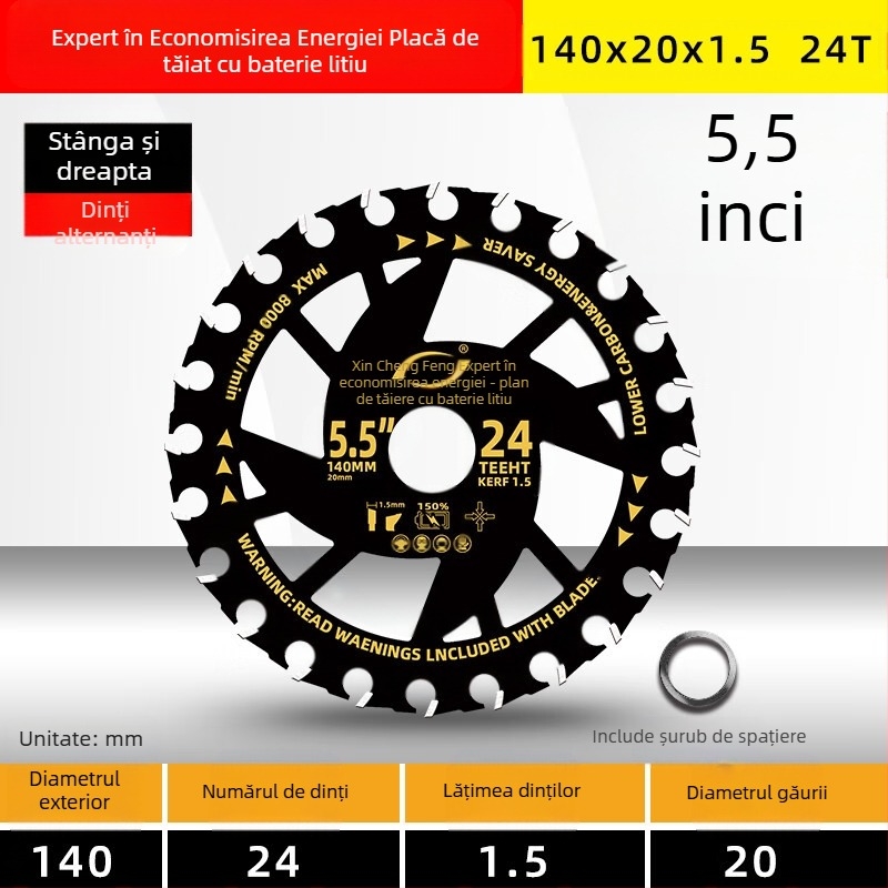 Lamă pentru ferăstrău circular pentru lemn - aliaj, compatibil cu ferăstrău circular electric, portabil