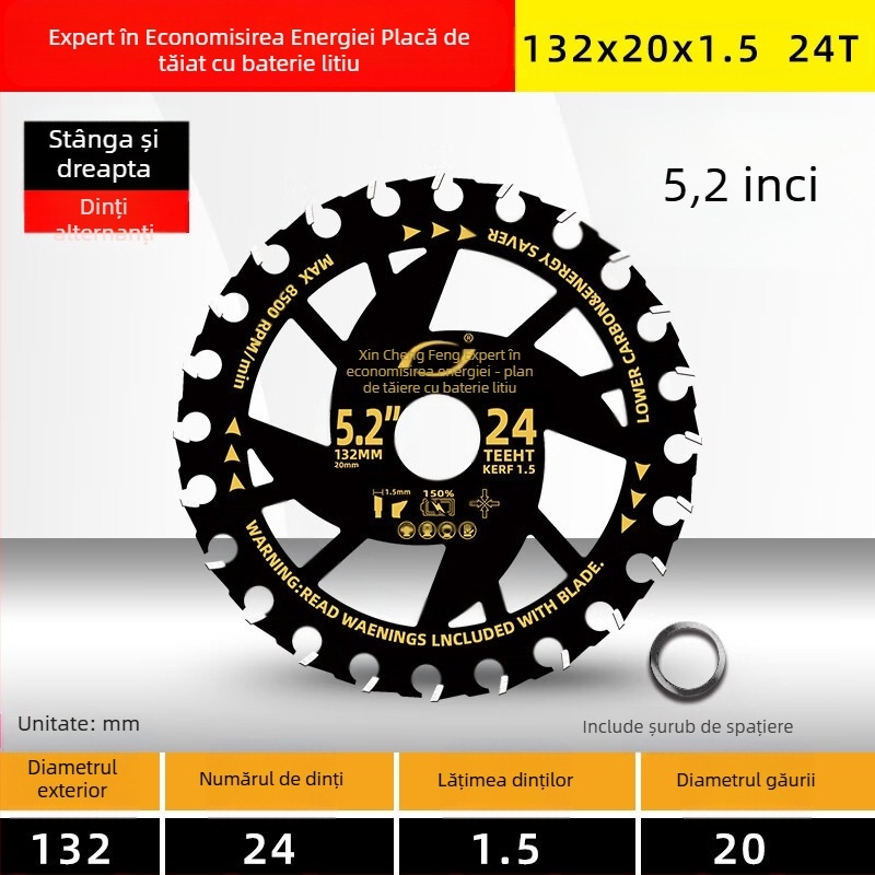Lamă pentru ferăstrău circular pentru lemn - aliaj, compatibil cu ferăstrău circular electric, portabil