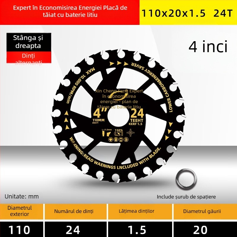 Lamă pentru ferăstrău circular pentru lemn - aliaj, compatibil cu ferăstrău circular electric, portabil
