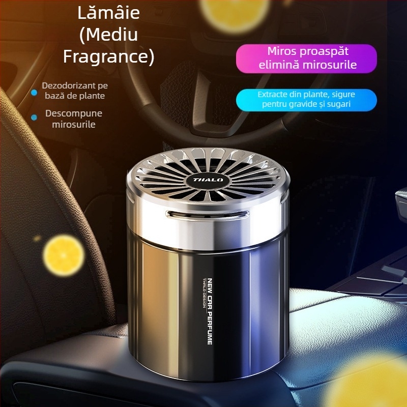 Balsam aromaterapie auto, parfum Elan Xiang, recipient din sticlă, 100–200 mL, volatilizare peste 90 de zile, montaj pe scaun