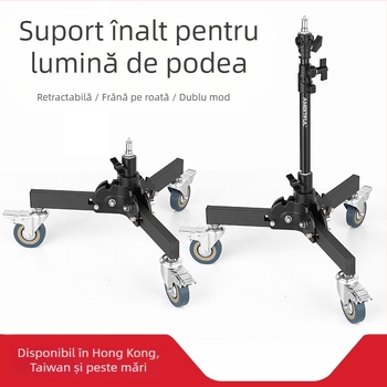 Sprijin pentru iluminat pentru fotografie din aliaj de aluminiu, greu, cu sistem de role, pliere, design cu două secțiuni, înălțime 81 cm, sarcină 80 kg