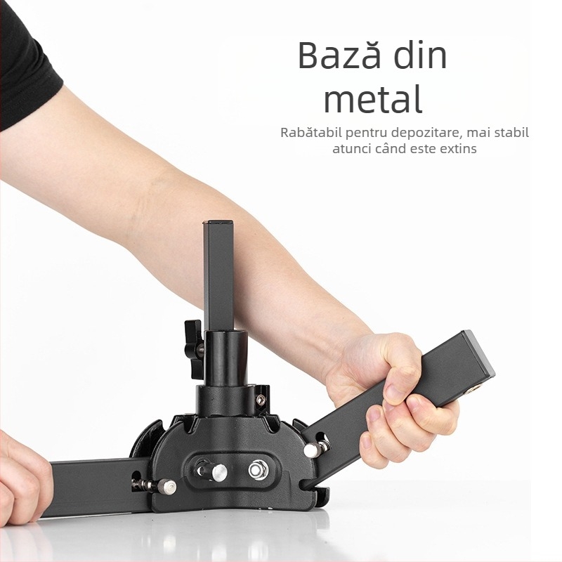 Sprijin pentru iluminat pentru fotografie din aliaj de aluminiu, greu, cu sistem de role, pliere, design cu două secțiuni, înălțime 81 cm, sarcină 80 kg