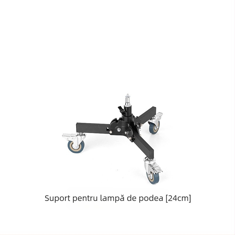 Sprijin pentru iluminat pentru fotografie din aliaj de aluminiu, greu, cu sistem de role, pliere, design cu două secțiuni, înălțime 81 cm, sarcină 80 kg
