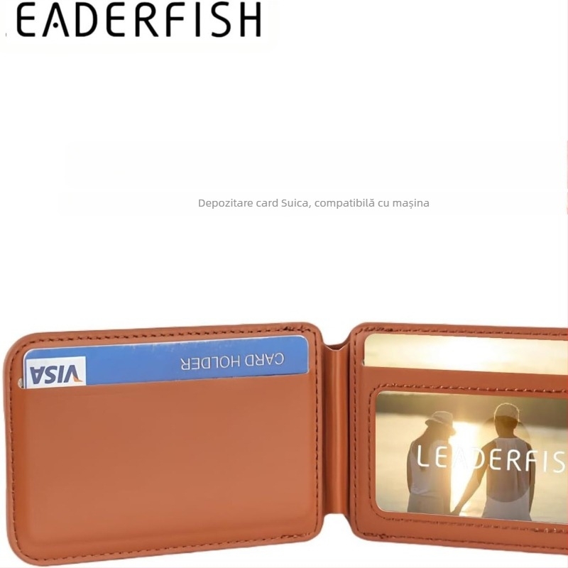 Portofel cu suport MagSafe pentru iPhone 13/14 — construcție metalică, stil original, buzunar de carduri pliabil, gravură, suport pentru personalizare