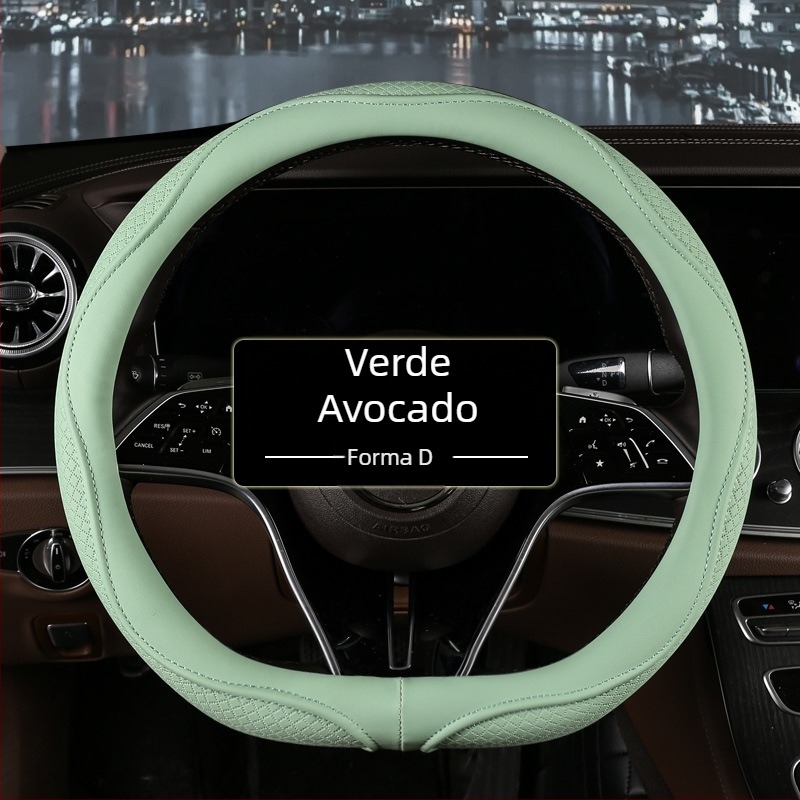 Acoperire volan tip D, relief diamantat, universală, din piele artificială, anti-derapantă și respirabilă