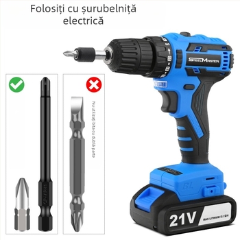 SteelMaster Bară de extensie pentru biți de burghiu, cu cuplaj magnetic auto-blocant și unealtă hex cu schimbare rapidă