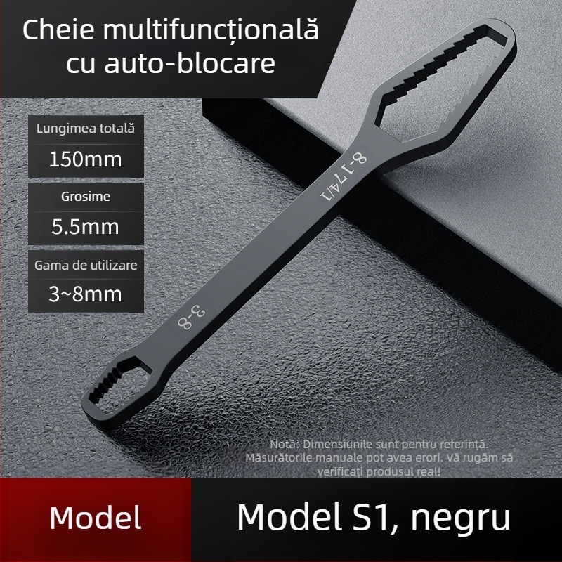 Set de chei reglabilă multifuncțional cu cap în formă de floare de prune, cu două capete, auto-strângere