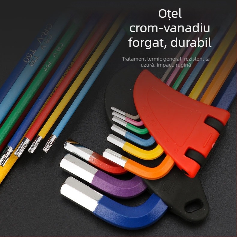 Rongbang Set chei hexagonale cu cap rotund, oțel CR-V