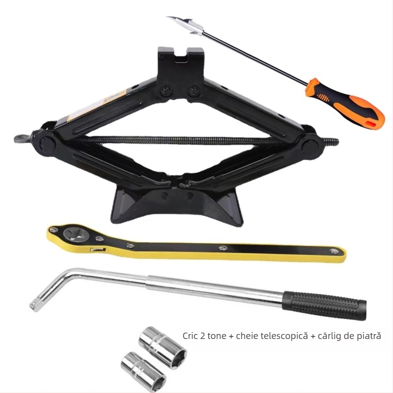 Cric auto de 2T, cu mecanism ratchet, acționat manual, pentru schimbarea anvelopelor