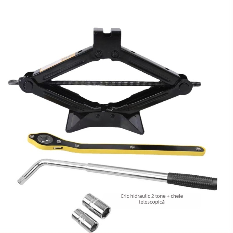 Cric auto de 2T, cu mecanism ratchet, acționat manual, pentru schimbarea anvelopelor