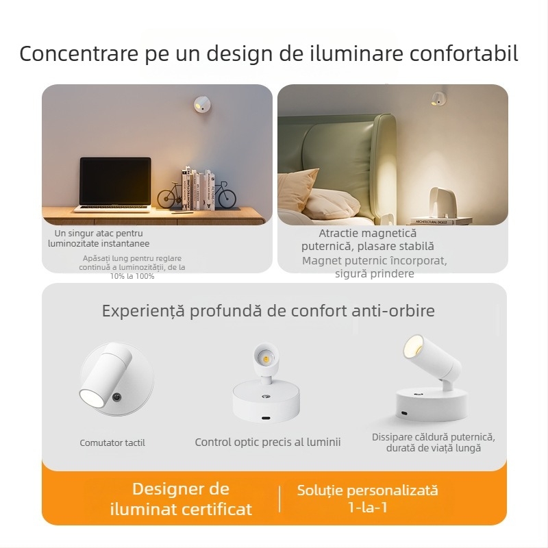 Lampa de perete, stil Nordic, abajur și corp din ABS, tensiune până la 36V