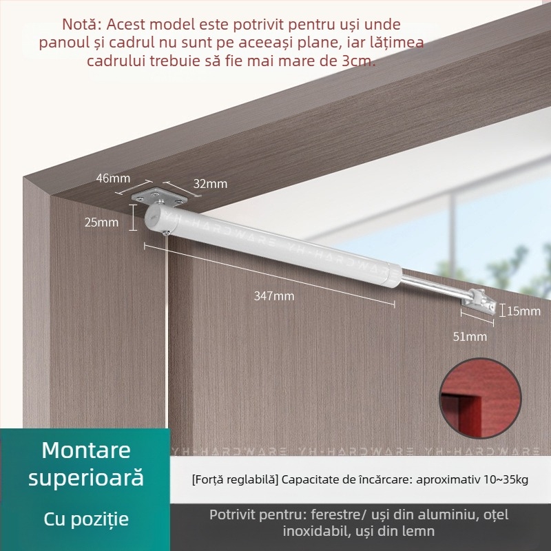 Xuncheng închizător auto de ușă din oțel inoxidabil — reglaj al vitezei de închidere și reglaj al cuplului de blocare