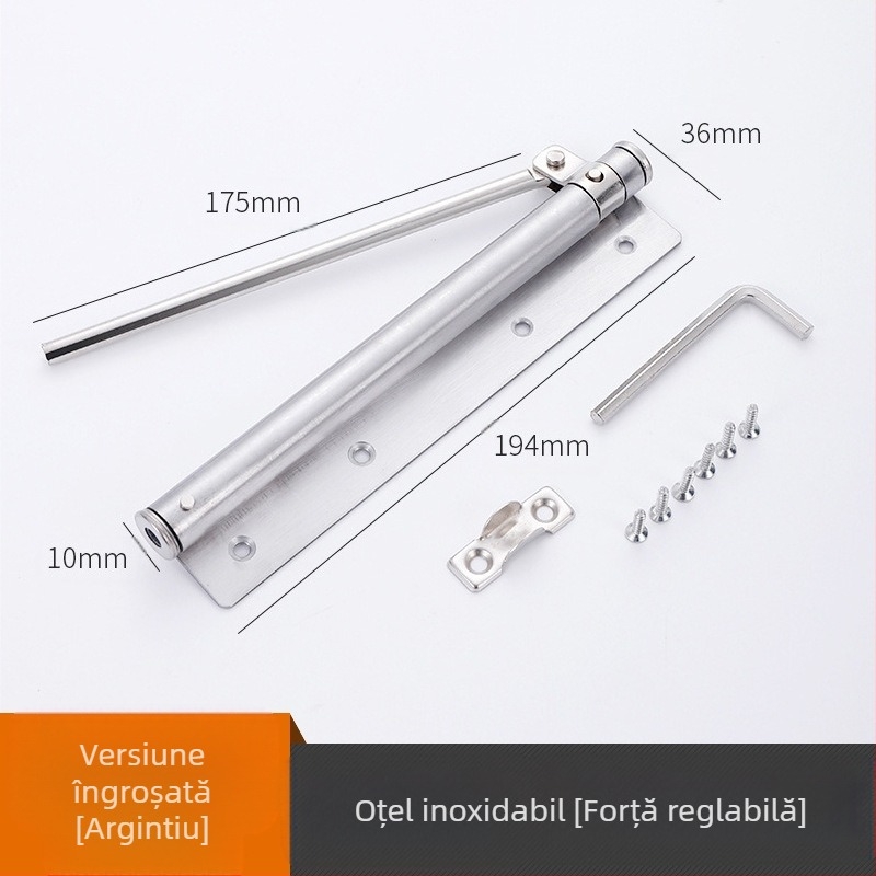 Xuncheng închizător auto de ușă din oțel inoxidabil — reglaj al vitezei de închidere și reglaj al cuplului de blocare