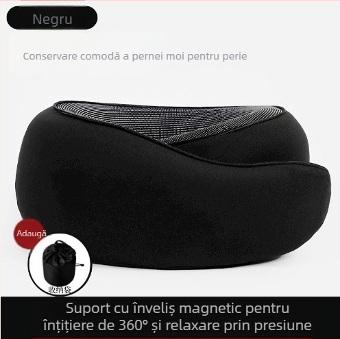 Perne de gât în formă de U pentru mașină și călătorii, memory foam, nucleu din Tianzhu bumbac, portabil, design modern minimalist
