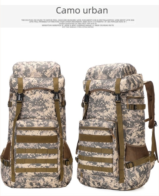 Rucsac de drumeție pentru munte – unisex, material Oxford, bretele cu pernă de aer, căptușeală poliester, model în dungi, rezistent la uzură, reduce povara