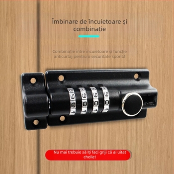 Încuietoare cu parolă tip latch din aliaj de zinc – montaj fără găuri, rezistentă la apă și la ruginire, zăvor exterior pentru uși din lemn