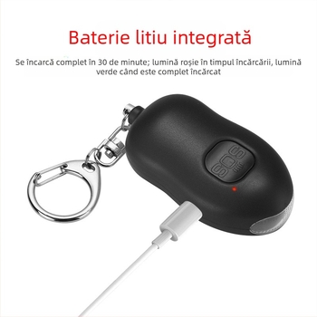 PA-1 Dispozitiv de autoapărare cu lanternă LED, iluminare puternică, baterie litiu 130 mAh, 3,7V