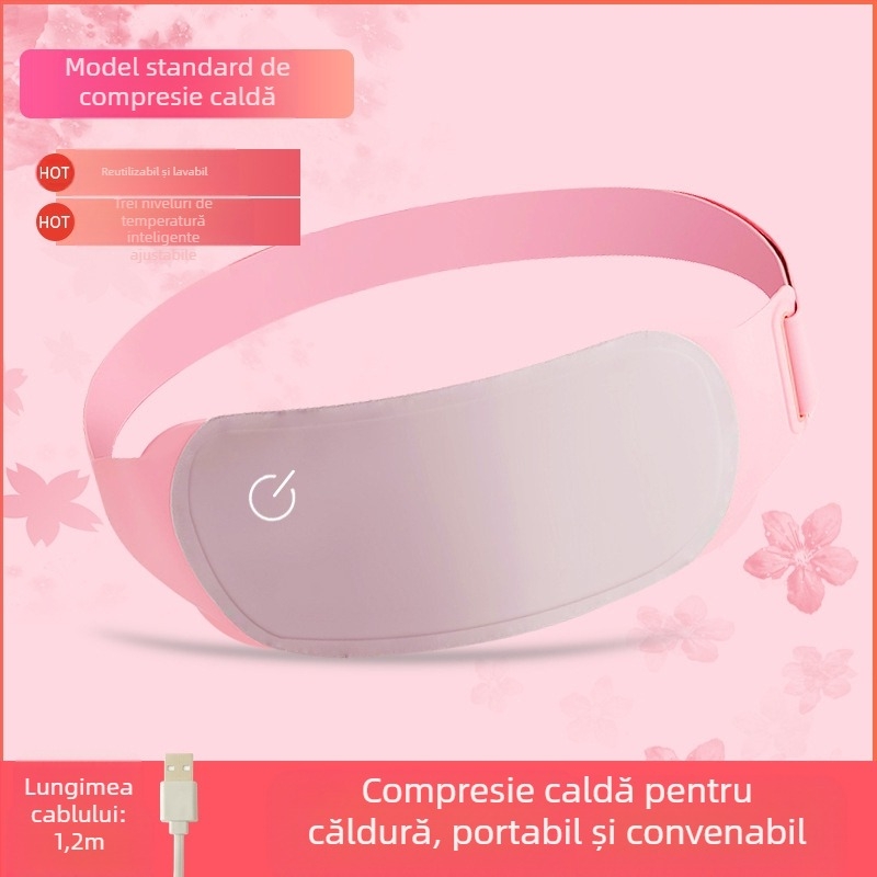 Bandă de încălzire talie cu masaj vibroțional și magnetoterapie, alimentare USB, 3 trepte, 45–60°C