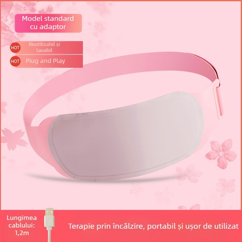 Bandă de încălzire talie cu masaj vibroțional și magnetoterapie, alimentare USB, 3 trepte, 45–60°C