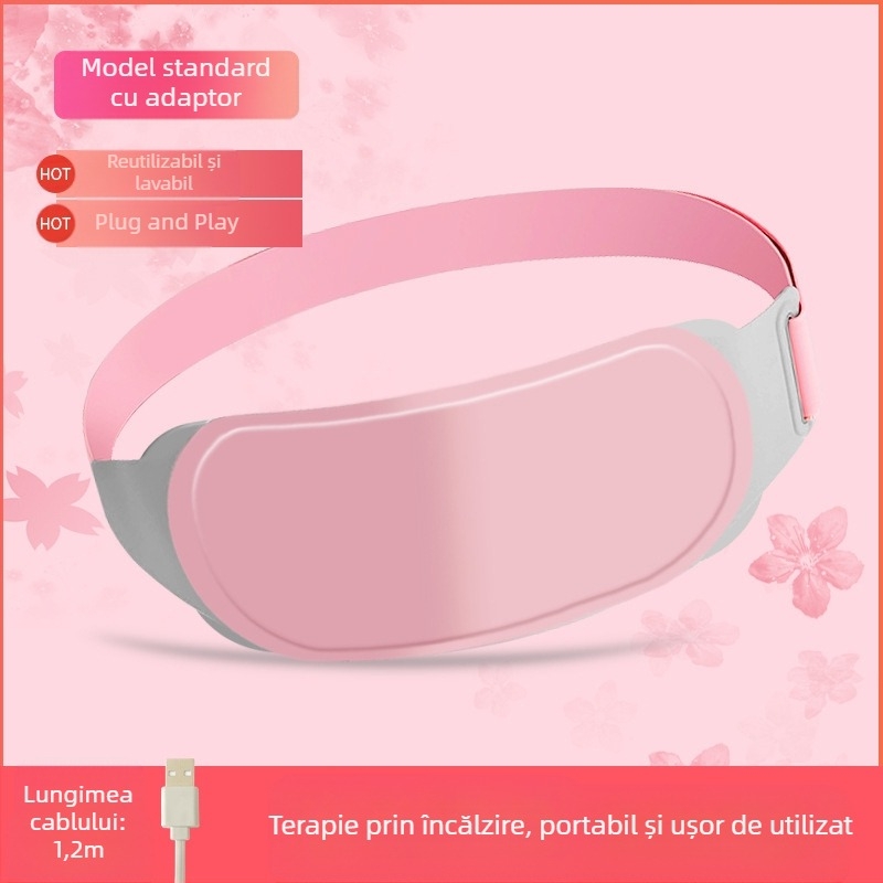 Bandă de încălzire talie cu masaj vibroțional și magnetoterapie, alimentare USB, 3 trepte, 45–60°C