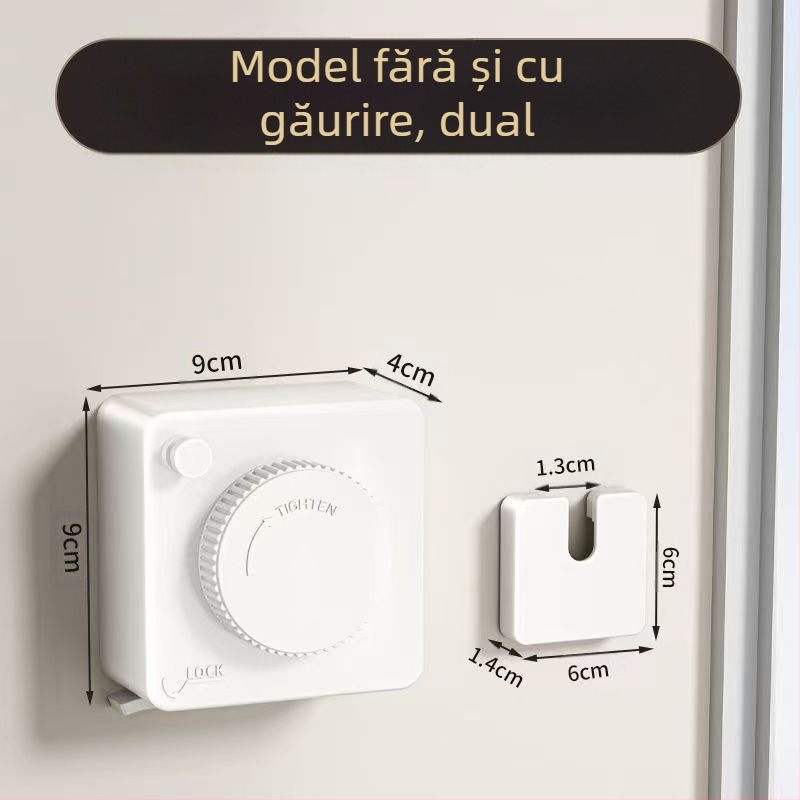 Sfoară de uscare pentru balcon, telescopică, montaj fără găuri, sârmă din oțel inoxidabil 304, bază din ABS + aluminiu