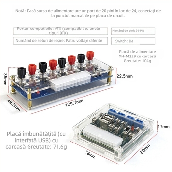 XH-M229 Placă ATX de alimentare pentru PC desktop, cu modul de extindere a cablurilor și borne de ieșire | Core Storm