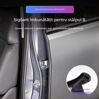 Bandă de etanșare auto pentru B-stâlp, din cauciuc, protecție împotriva vântului și prafghi, izolație fonică, compatibilitate generală