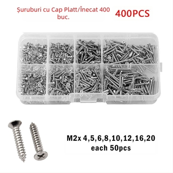 Disheng set șuruburi autofiletante din oțel inoxidabil 304 cu cap bombat, finisaj alb, calitate produs 4.8