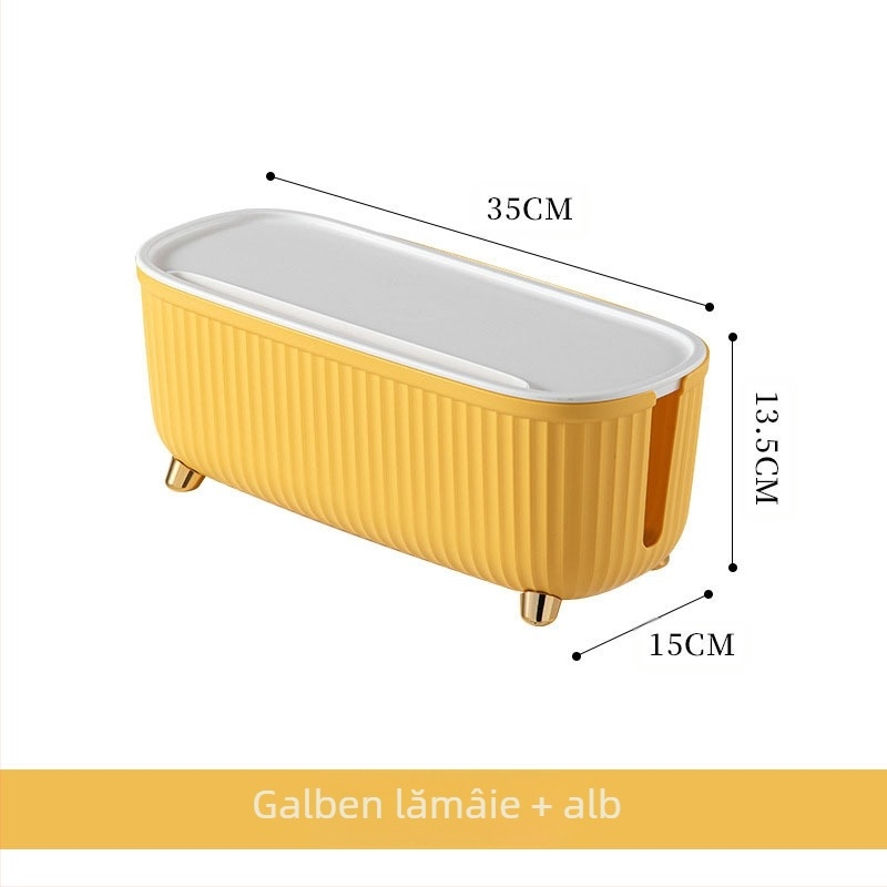 Cutie de depozitare pentru cabluri cu capac – ABS plastic, 5 L capacitate, organizare cabluri și încărcătoare