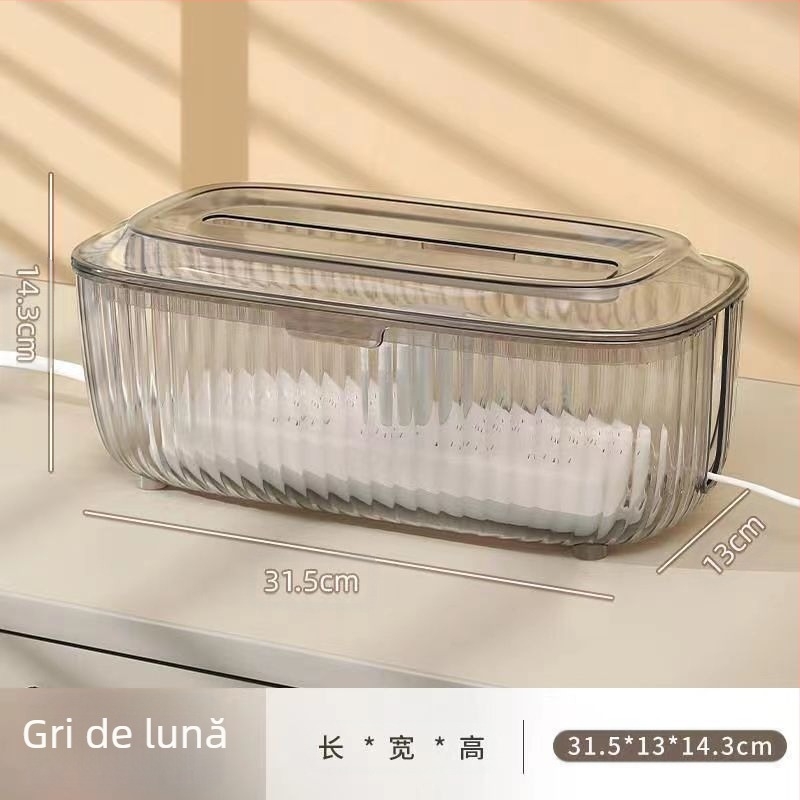 Cutie de depozitare pentru cabluri cu capac – ABS plastic, 5 L capacitate, organizare cabluri și încărcătoare