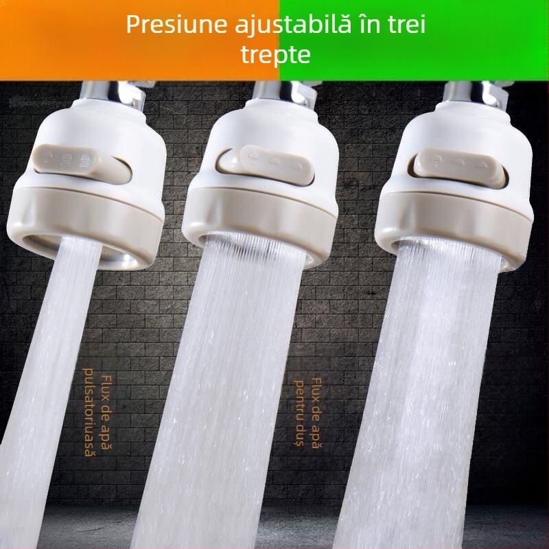 Robinet cu booster și filtru pentru economisire a apei pentru bucătărie, ABS, filet 22/24, model 077, portabil