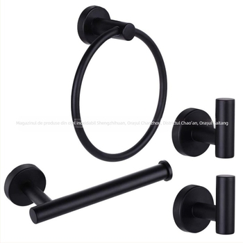 Set de inele pentru prosoape din oțel inoxidabil, finisaj Brushed, capacitate de încărcare 30 kg, 1 nivel, depozitare în baie (Material: Oțel inoxidabil; Finisaj: Brushed; Capacitate: 30 kg; Niveluri: 1; Funcție: Depozitare)