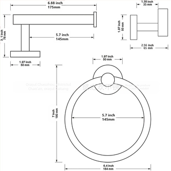 Set de inele pentru prosoape din oțel inoxidabil, finisaj Brushed, capacitate de încărcare 30 kg, 1 nivel, depozitare în baie (Material: Oțel inoxidabil; Finisaj: Brushed; Capacitate: 30 kg; Niveluri: 1; Funcție: Depozitare)