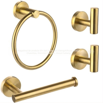 Set de inele pentru prosoape din oțel inoxidabil, finisaj Brushed, capacitate de încărcare 30 kg, 1 nivel, depozitare în baie (Material: Oțel inoxidabil; Finisaj: Brushed; Capacitate: 30 kg; Niveluri: 1; Funcție: Depozitare)