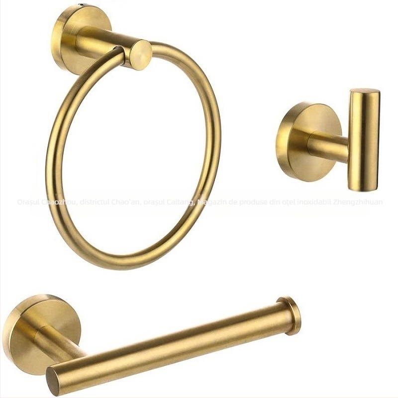 Set de inele pentru prosoape din oțel inoxidabil, finisaj Brushed, capacitate de încărcare 30 kg, 1 nivel, depozitare în baie (Material: Oțel inoxidabil; Finisaj: Brushed; Capacitate: 30 kg; Niveluri: 1; Funcție: Depozitare)