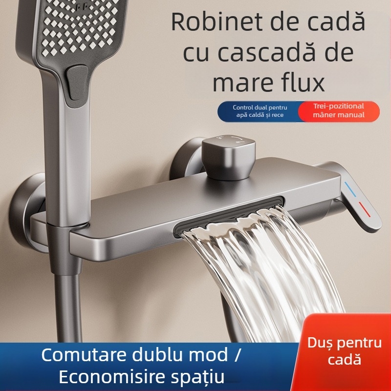 Robinet de cadă (Montare pe perete; Amestecător pentru apă caldă și rece; Miez ceramic; Cupru parțial; Model HSQ176)