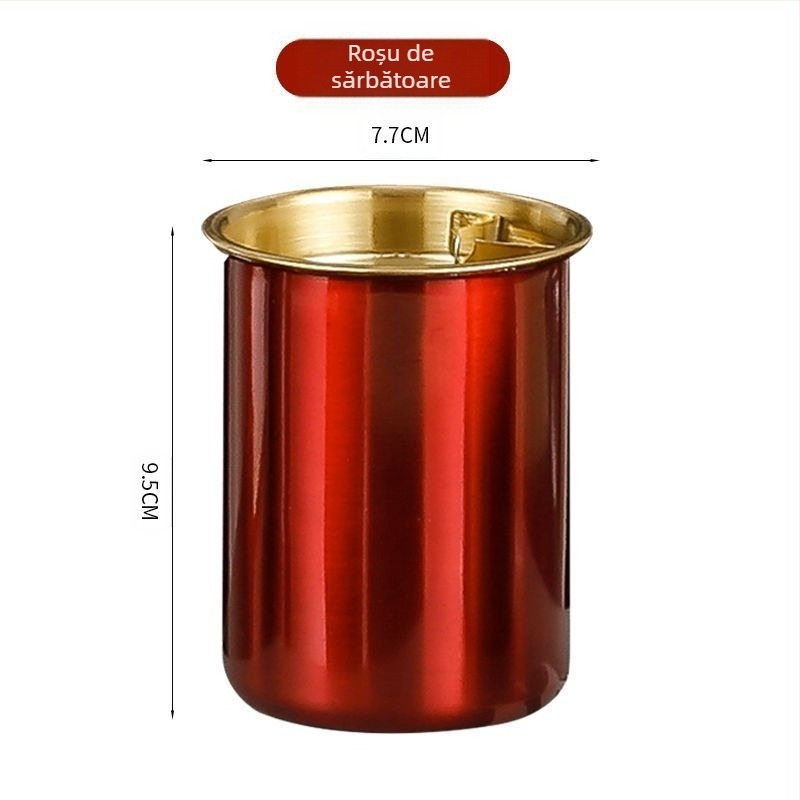 Scrumieră din oțel inoxidabil, formă de pâlnie, cu capac – pentru casă și birou, prevenire vărsare cenușii