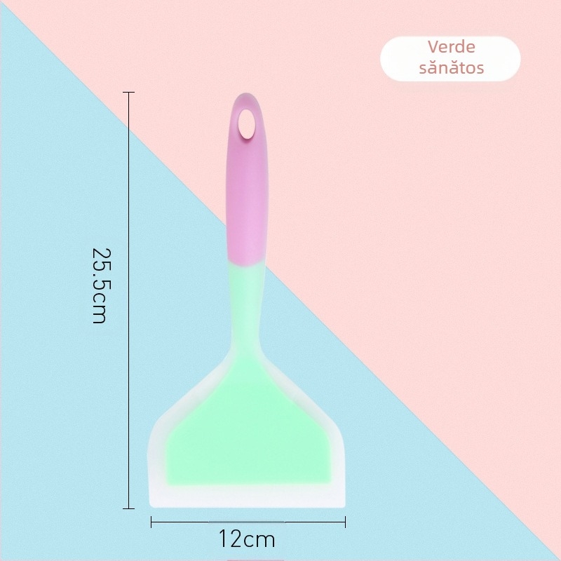 Leban spatulă de bucătărie din silicon — silicon alimentar, rezistent la temperaturi înalte, antiaderentă, anti-alunecare, protecție împotriva arsurilor