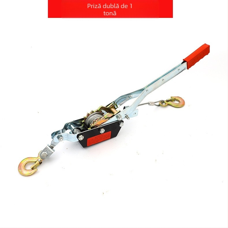 Tensionator pentru cablu din sârmă, manual, capacitate 1–4 t, cu cârlige duble, din oțel carbon